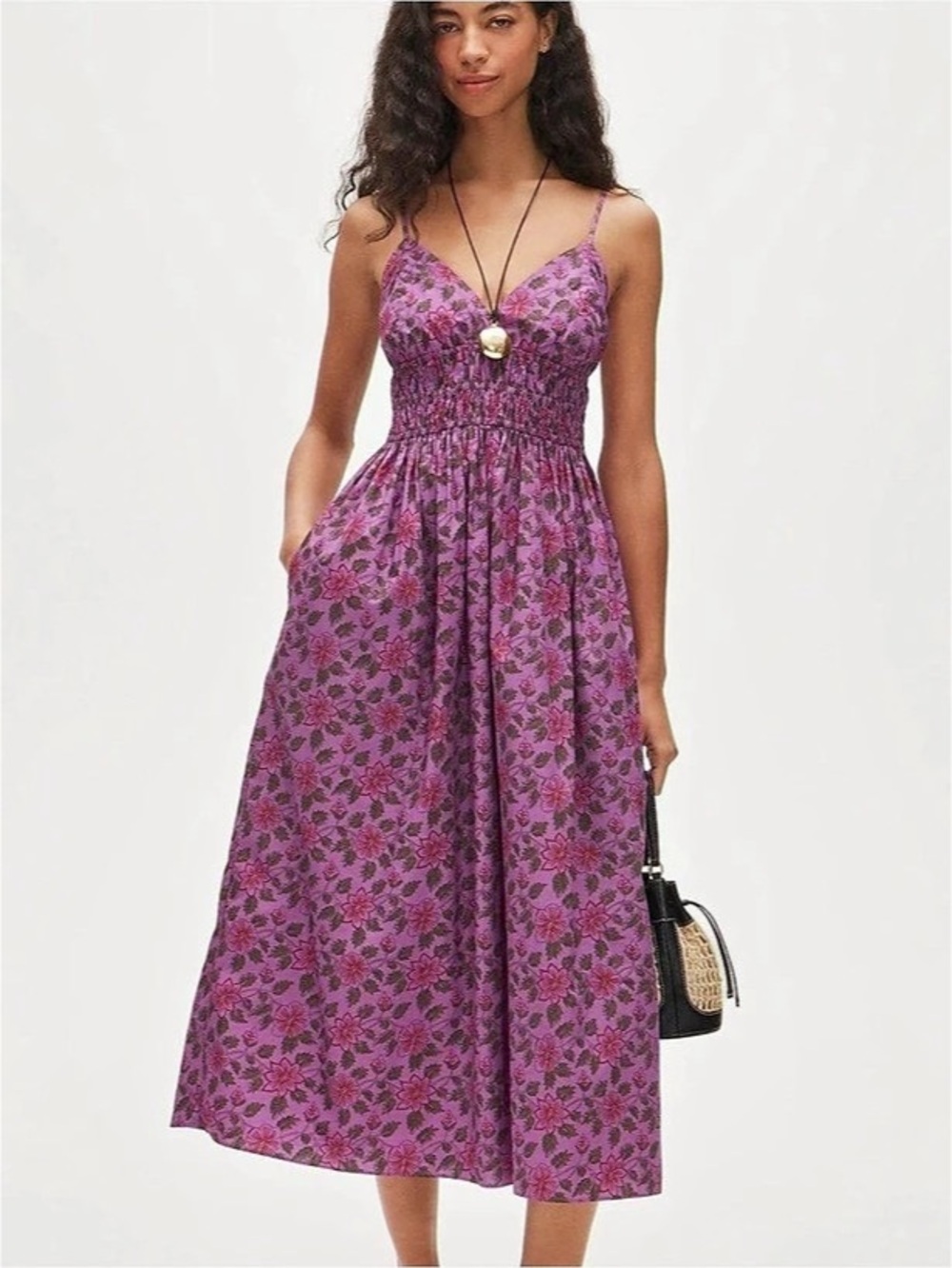 J.Crew Purple Floral Midi Dress